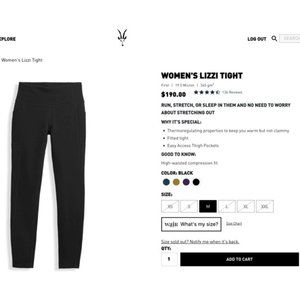 Ibex Women's Lizzi Tight - Black, size medium